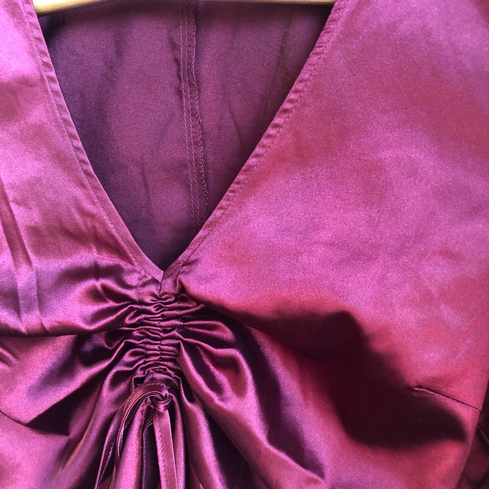 Akira maroon silk blouse